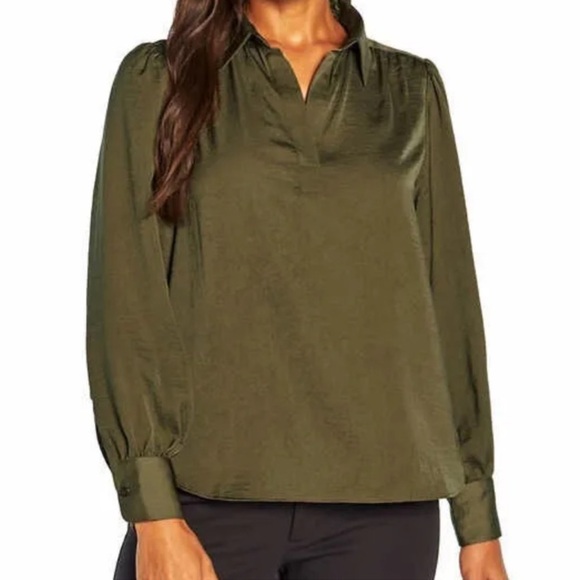 💚S: Banana Republic Long Sleeve Satin Blouse - Picture 1 of 9